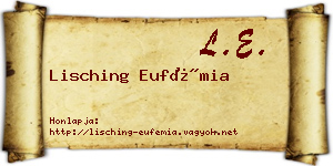Lisching Eufémia névjegykártya